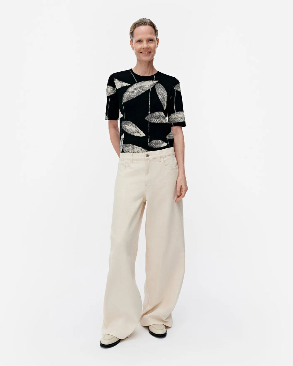 Marimekko | Valittu Paju Knit Pullover | Black, Light Sand - pirkko. Marimekko