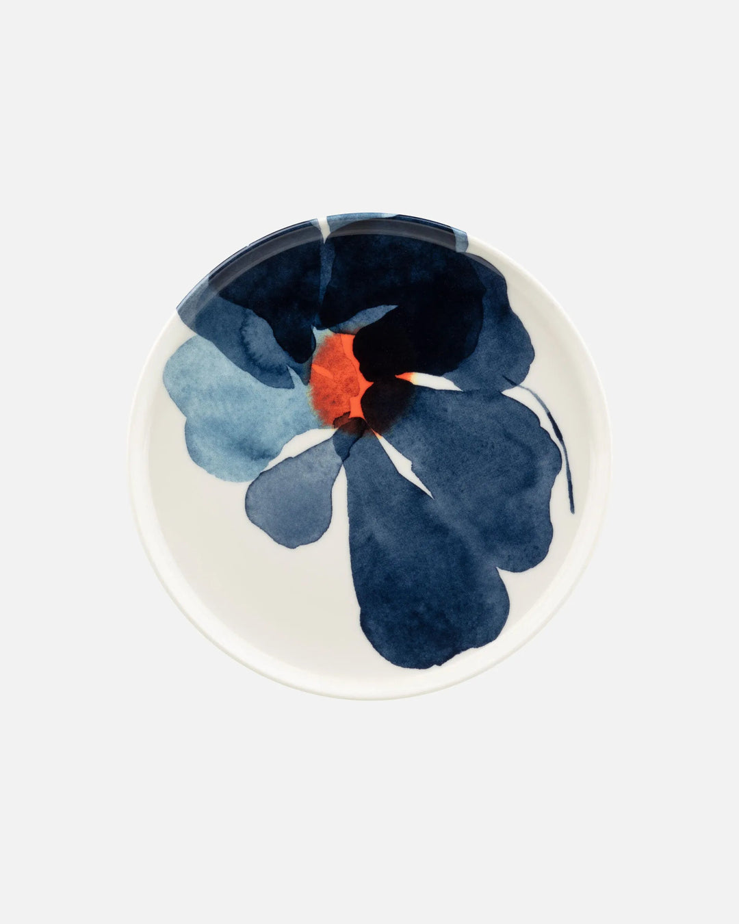 Marimekko | Valssi Plate | White Blue Orange | 8" - pirkko. Marimekko