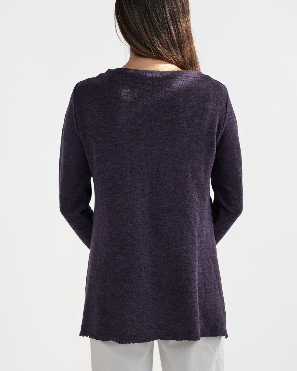 Merino Funnel w/ High Slits. Plum Melange - pirkko. by basics