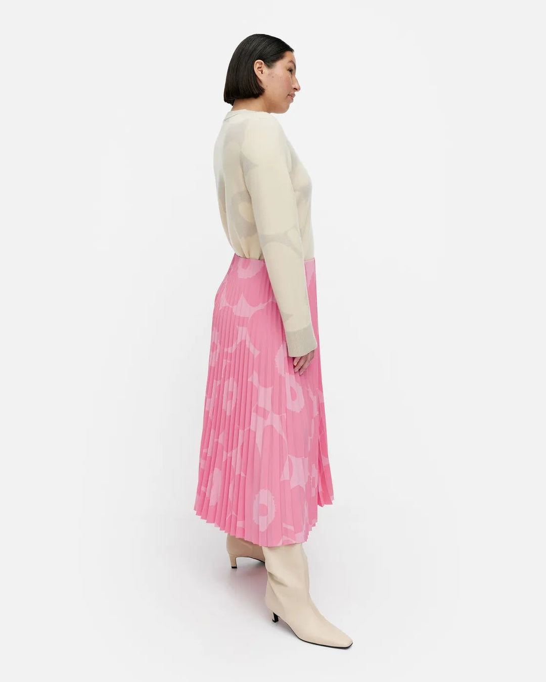 Myy Unikko Pleated Skirt | Pink/Coral - pirkko. Marimekko