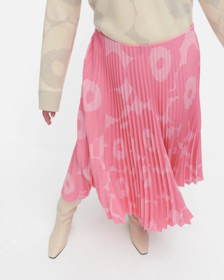 Myy Unikko Pleated Skirt | Pink/Coral - pirkko. Marimekko