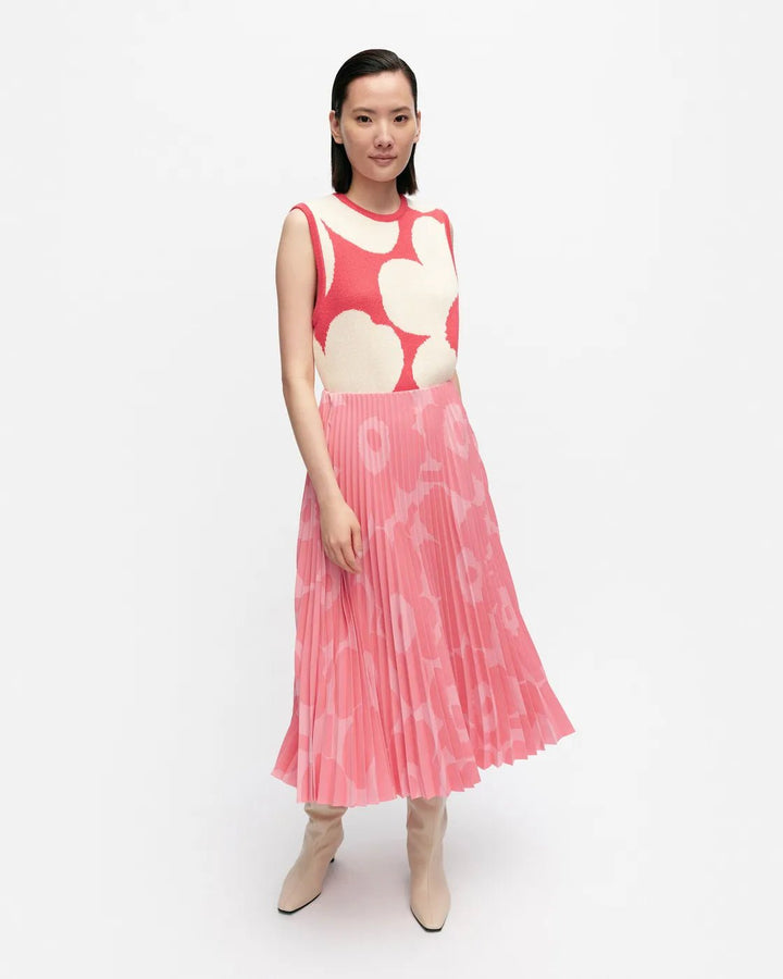 Myy Unikko Pleated Skirt | Pink/Coral - pirkko. Marimekko