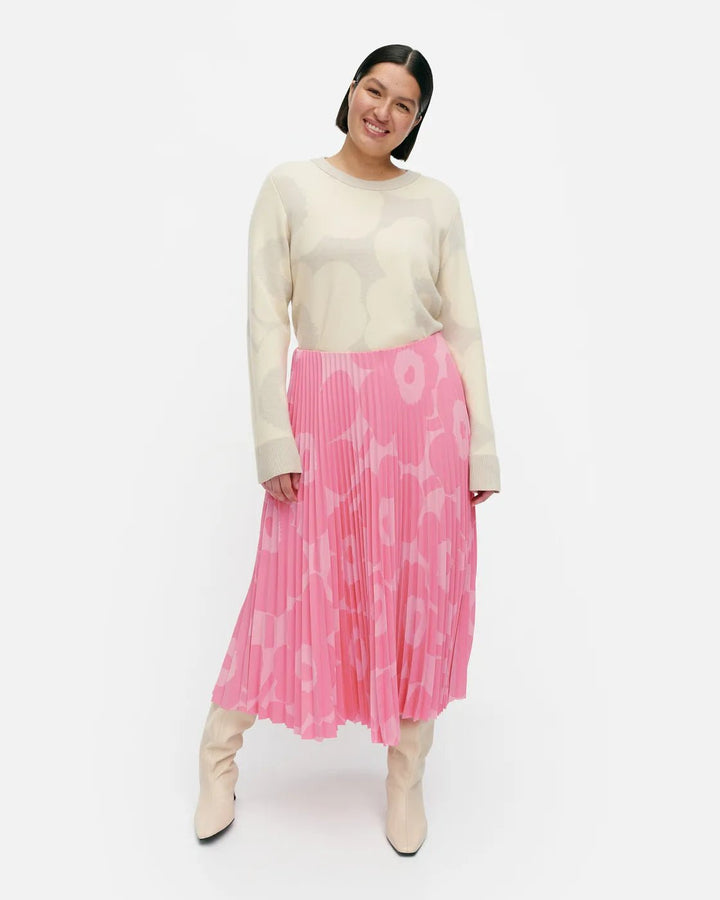 Myy Unikko Pleated Skirt | Pink/Coral - pirkko. Marimekko