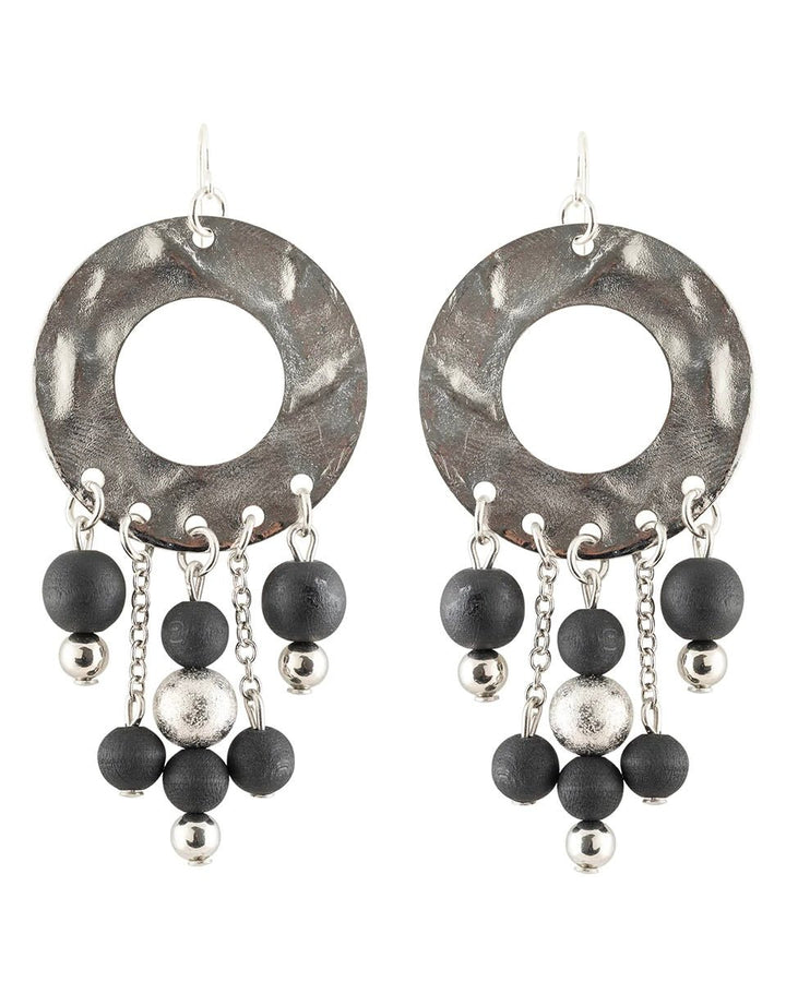 Paula Earrings, Silver/ Black - pirkko. Aarikka