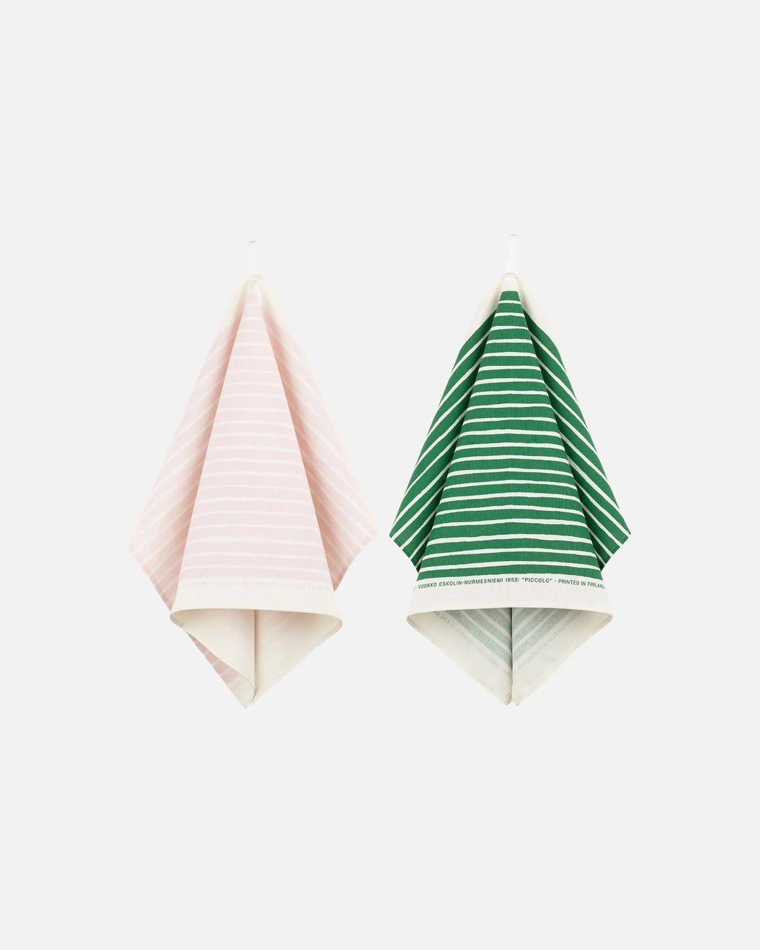 Piccolo Tea Towel | Green, Pink, White | Set of 2 - pirkko. Marimekko