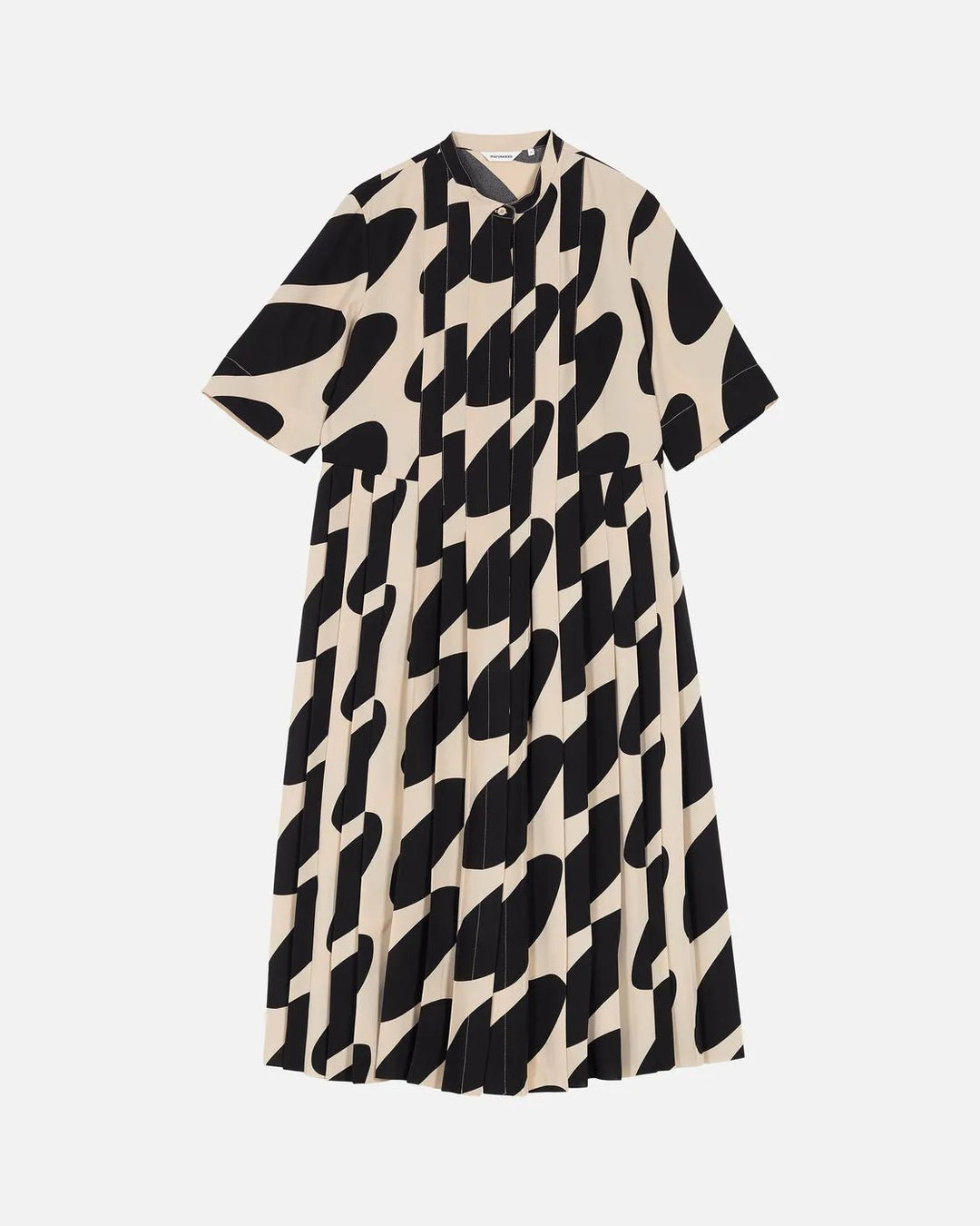 Pliitti Linssi Plisse Dress | Beige, Black - pirkko. Marimekko