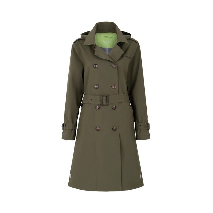 Regn | Gill Trench Raincoat | Olive - pirkko. Regn