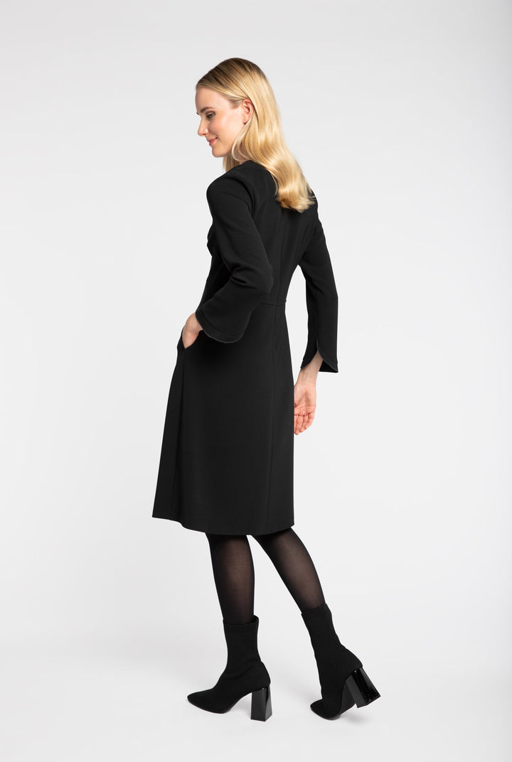 Rixi Long Sleeve Crepe Dress, Black - pirkko. Kuusama