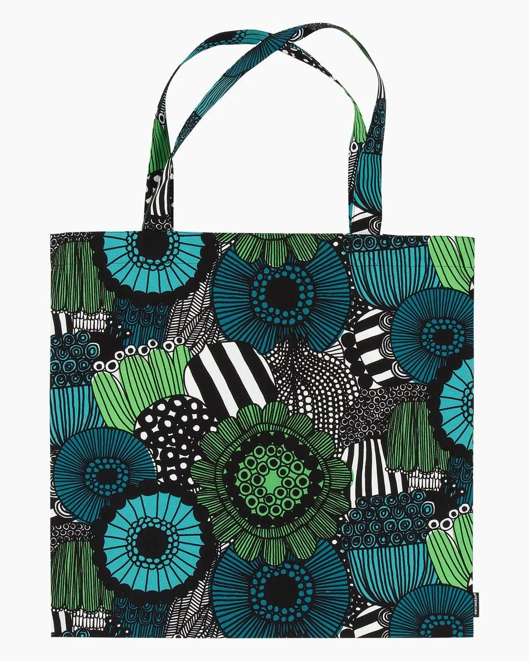 Siirtolapuutarha Cotton Bag | Black/Green/Turq - pirkko. Marimekko