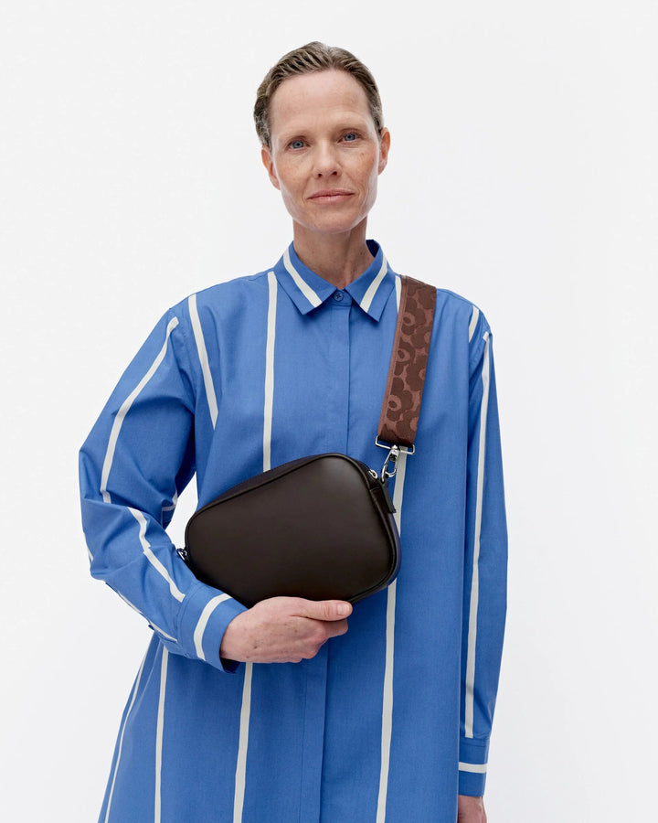 Soft Gratha Leather Shoulder Bag | Brown - pirkko. Marimekko