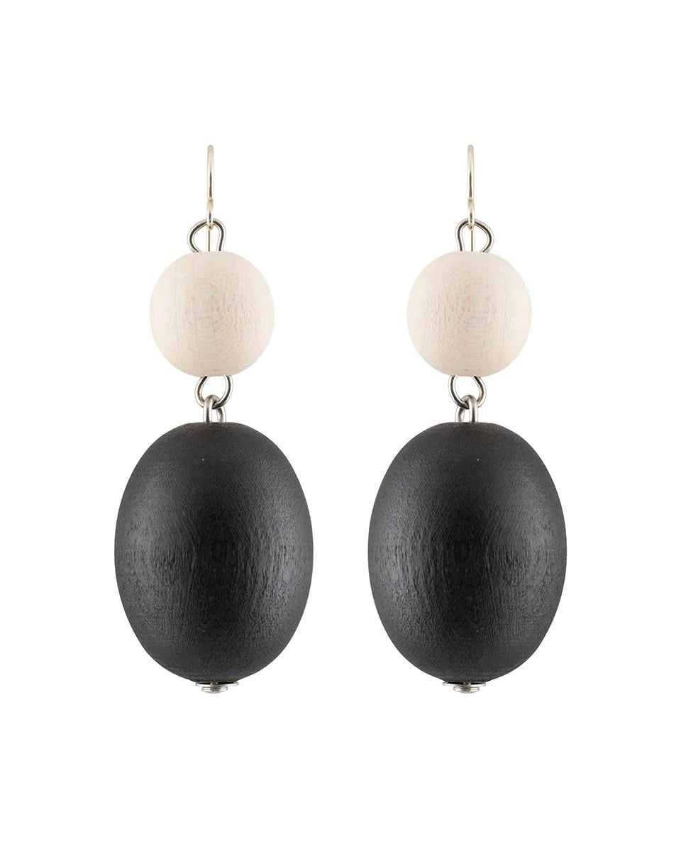 Taateli Earrings, Black/ White - pirkko. Aarikka