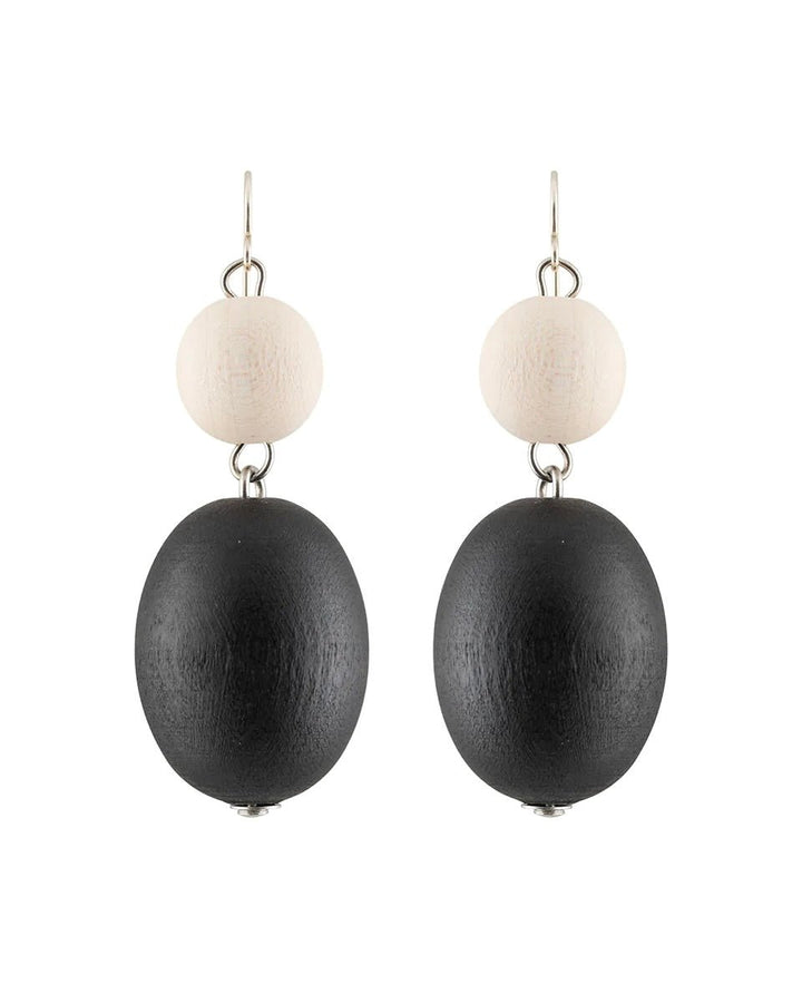 Taateli Earrings, Black/ White - pirkko. Aarikka