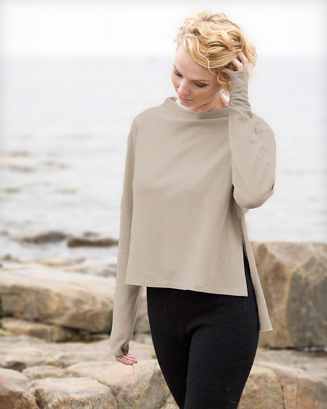 Thelma Boiled Wool Top, Pale - pirkko. Marja Rak