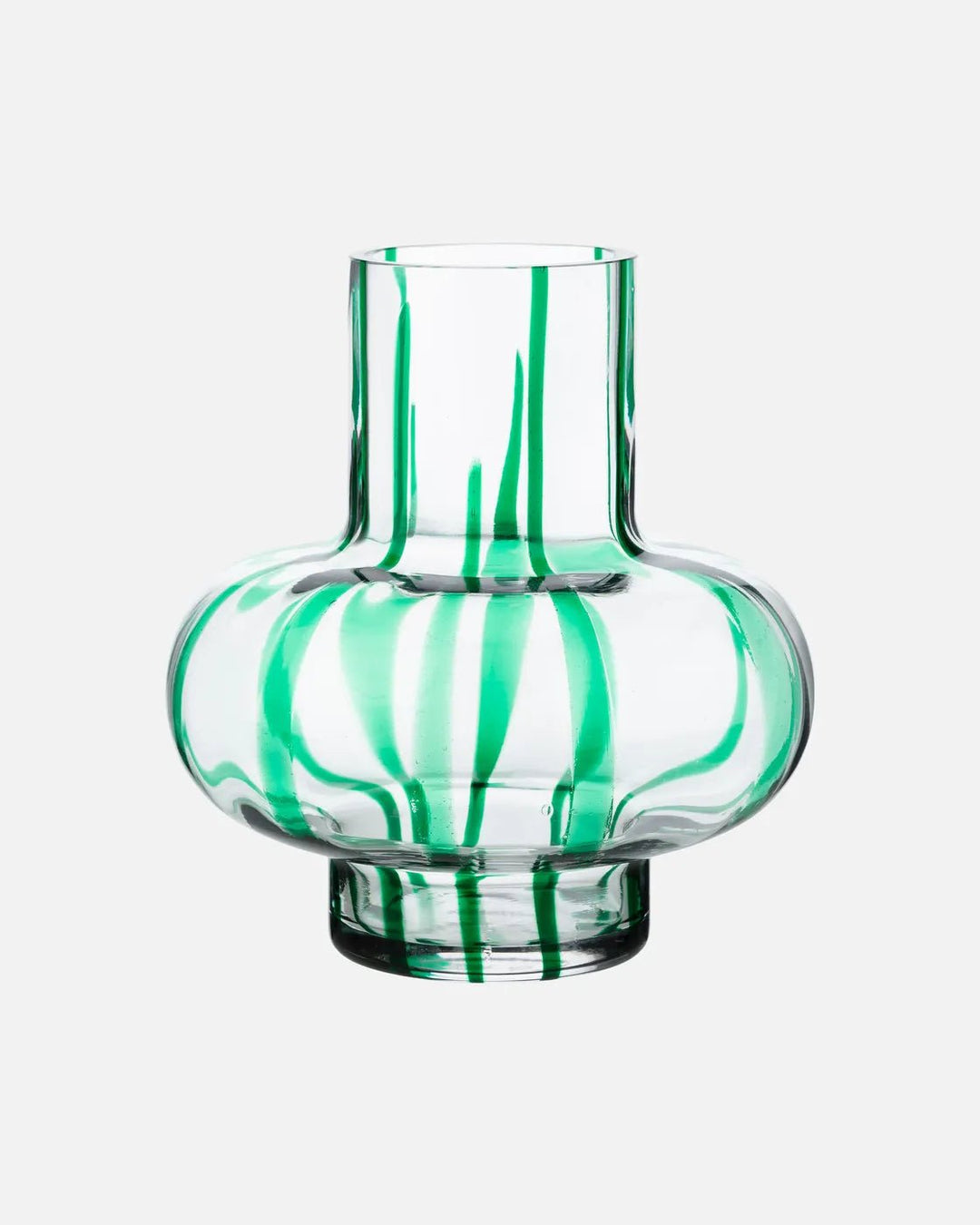 Umpu Vase, Hand Painted Green / Clear - pirkko. Marimekko