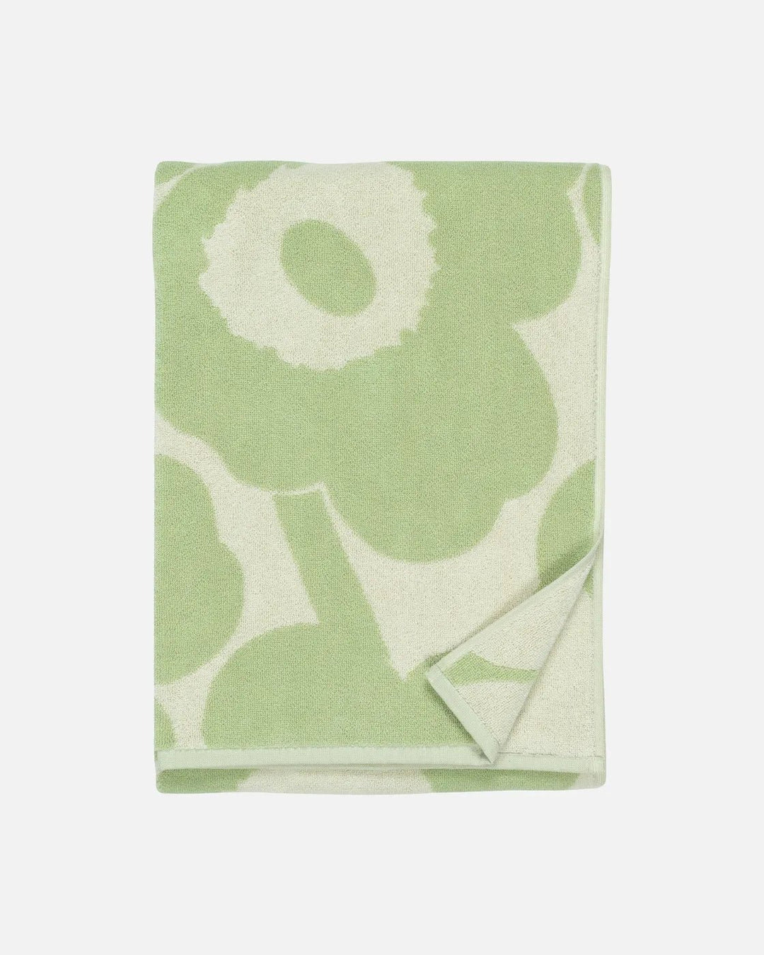 Unikko Bath Towel Off White/Sage 28x59" - pirkko. Marimekko