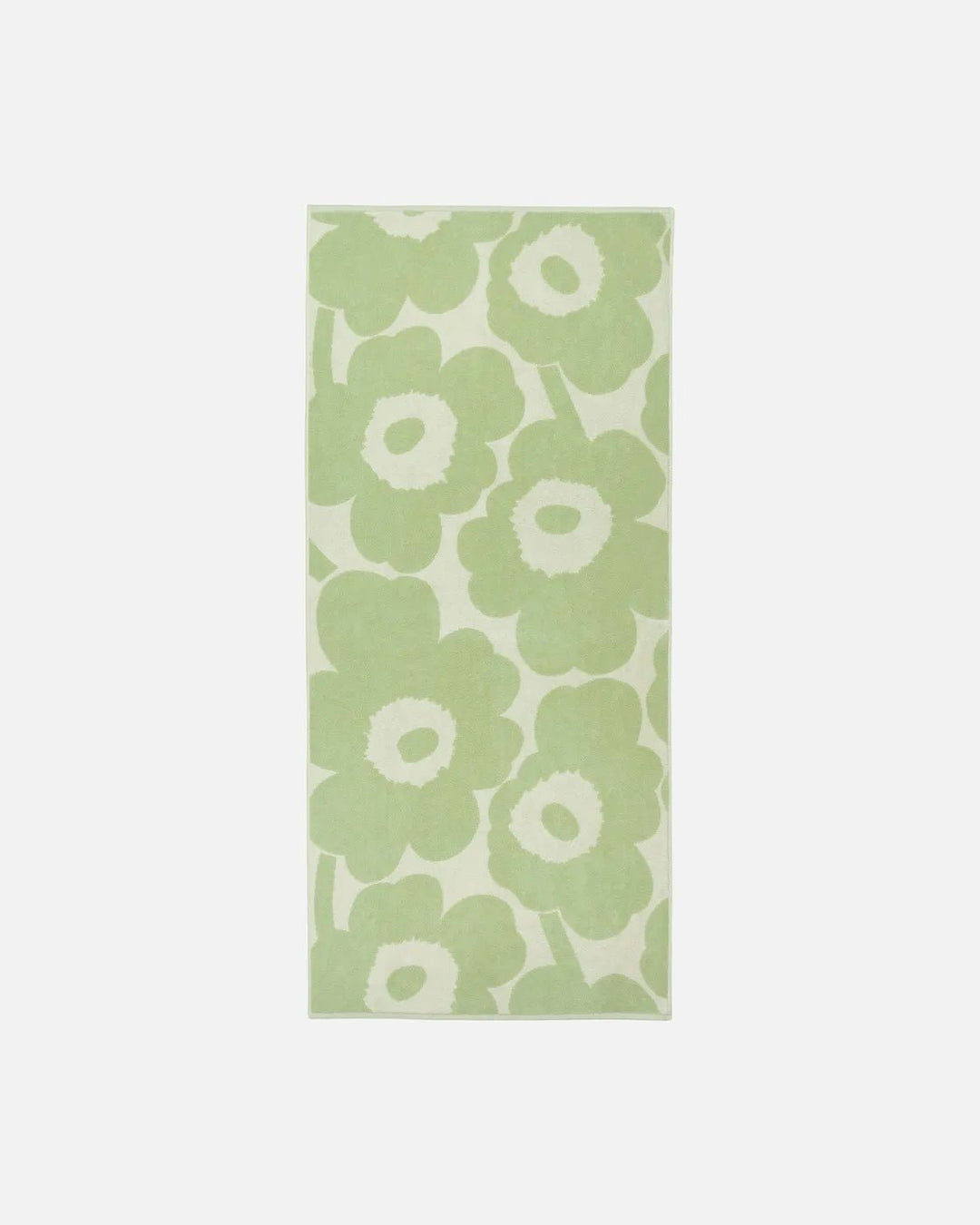 Unikko Bath Towel Off White/Sage 28x59" - pirkko. Marimekko