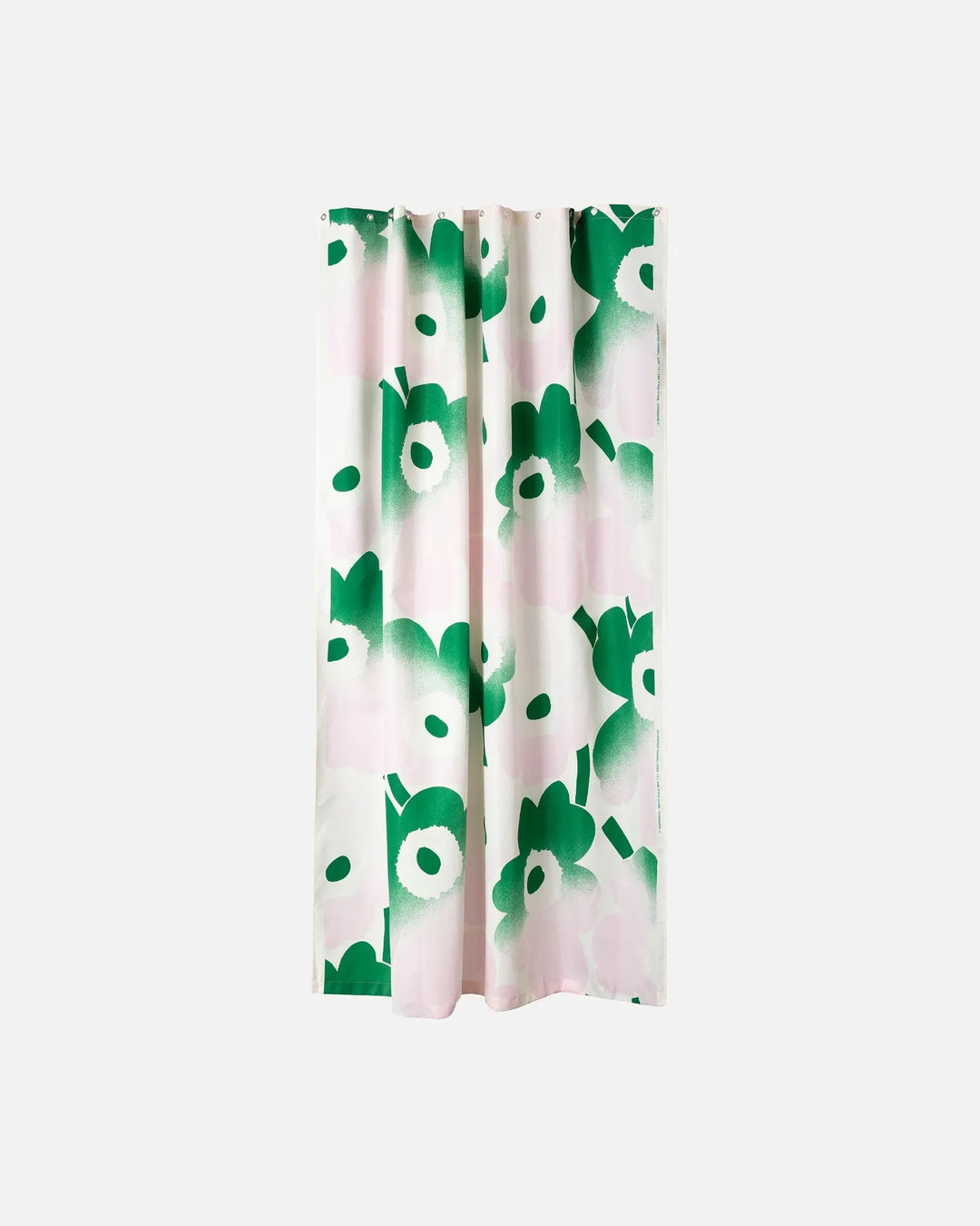 Unikko Häivähdys Shower Curtain | Off White, Pale Pink, Green | 71"x79" - pirkko. Marimekko