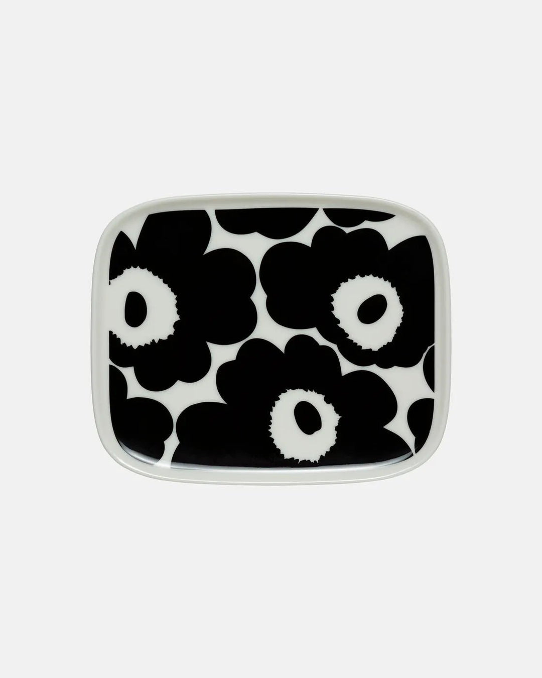 Unikko Plate 4 x 6", Black/White - pirkko. Marimekko