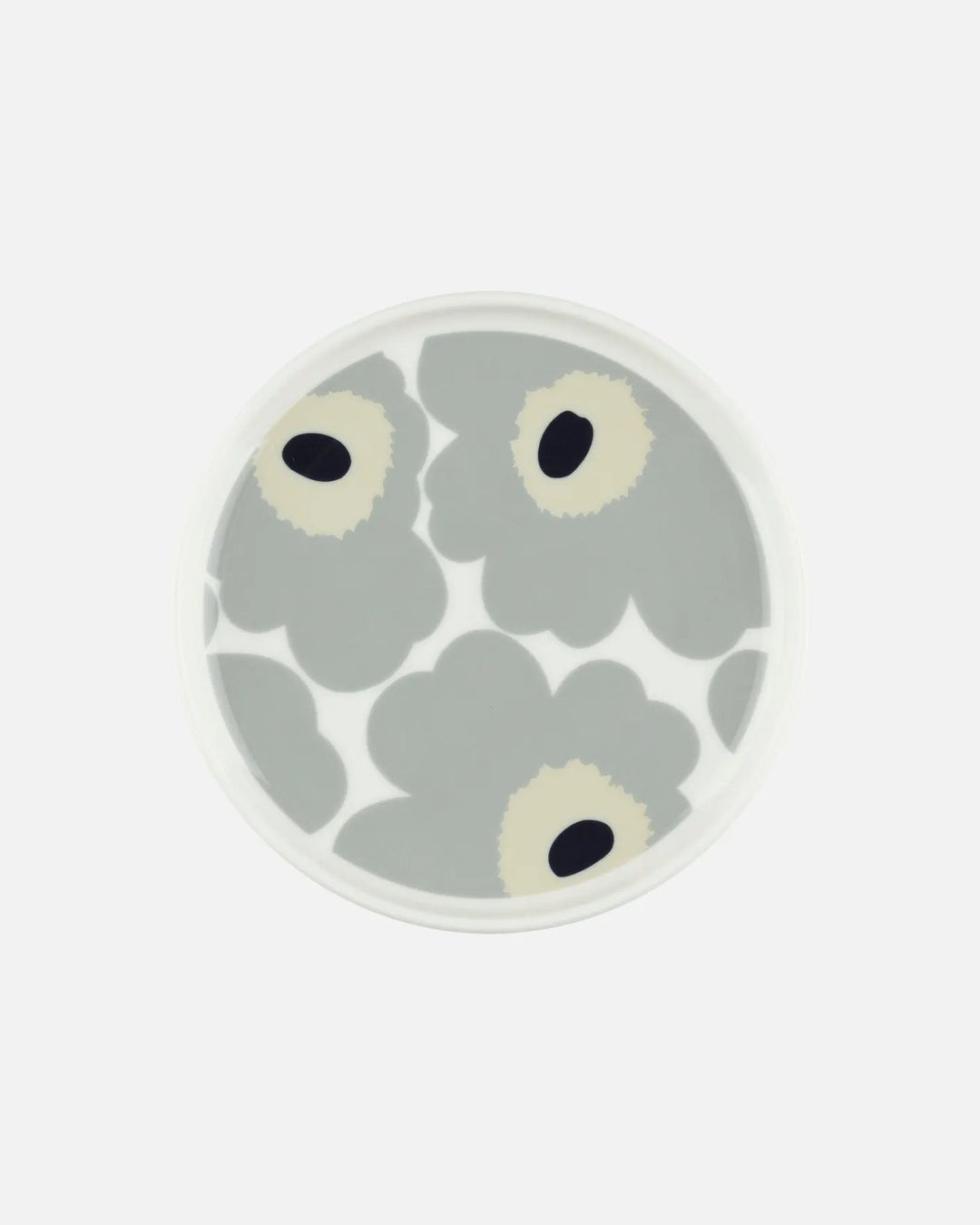 Unikko Plate 5.3" White/Grey/ Dk Blue - pirkko. Marimekko