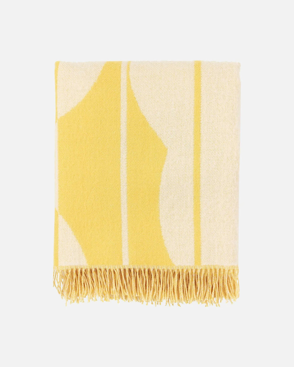 Vesi Wool Throw, Bright Yellow/White - pirkko. Marimekko