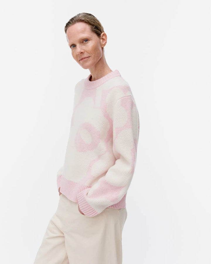 Virtaus Unikko Wool Sweater | Pink / Off White - pirkko. Marimekko